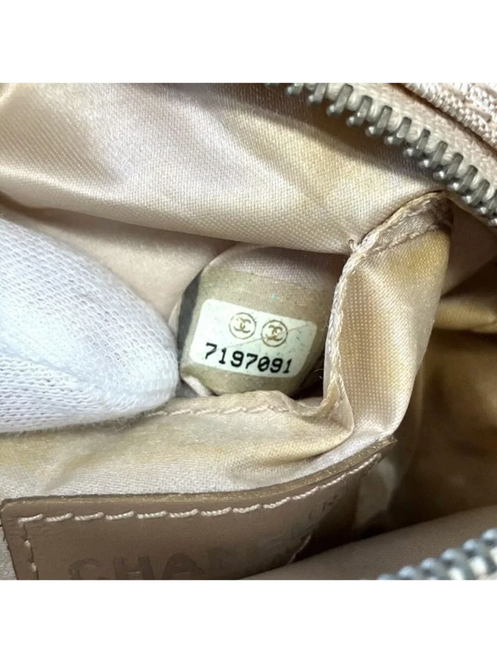 Chanel New Travel Line Round Pouch Canvas Leather